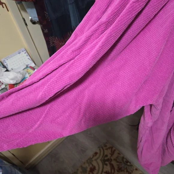 We The Free Corduroy Button-Front Tunic in Bright Pink - Picture 6 of 6